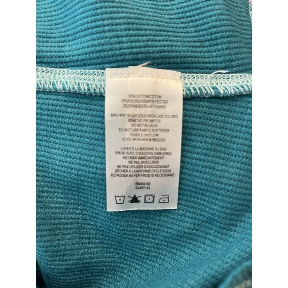 Marc NY Performance Ladies Small Waffle Weave Teal Ombre Long Sleeve Top NWT $48 - Picture 7 of 7